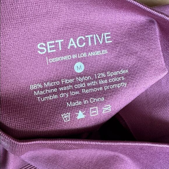 NWOT SET ACTIVE Biker Shorts Sculpt Flex Mauve Women’s Size Medium - Picture 3 of 4